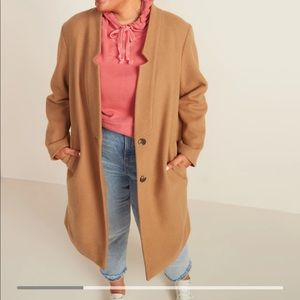 Oversized soft brushed plus size long coat